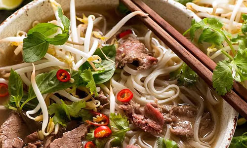 Pho Classic Bowl with rich herbal broth and rice noodles